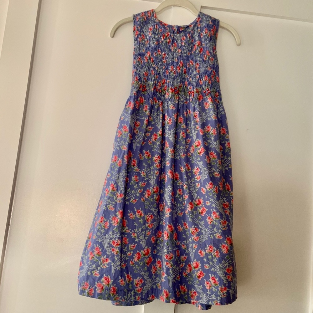 Smocked Handmade Dress, Approximate Size 10 yo